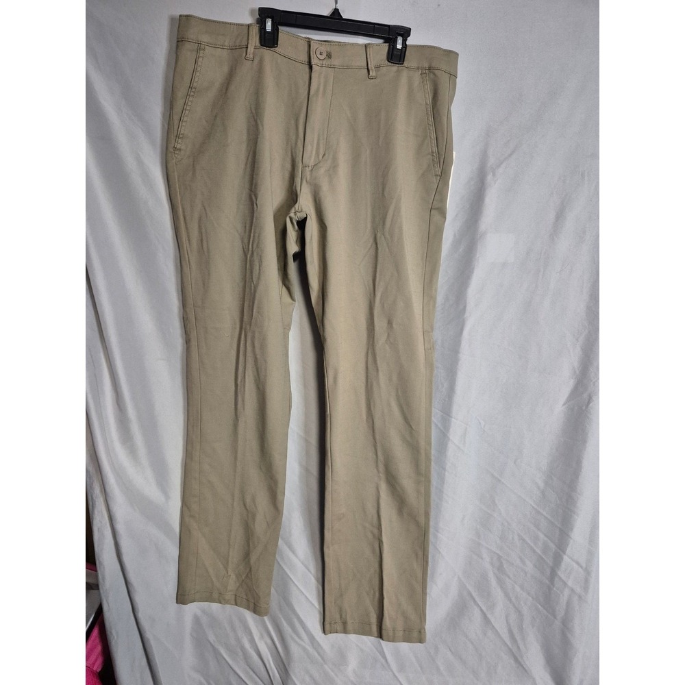 Copper & Oak Men's Flex-Comfort Flat Front Chino Pants 36x32 Casual Tan